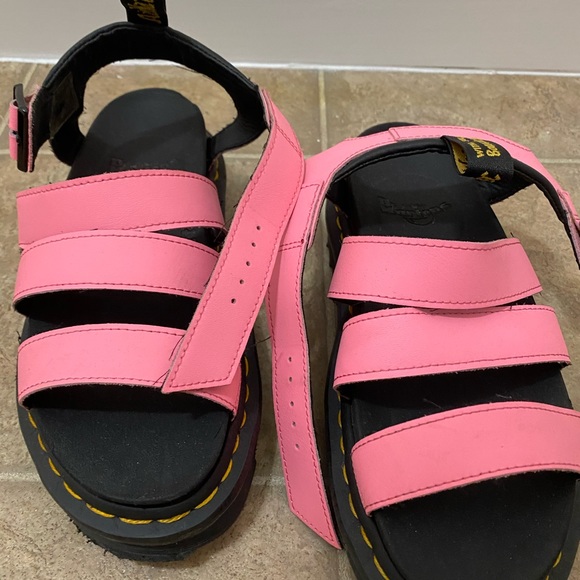 pink dr marten sandals